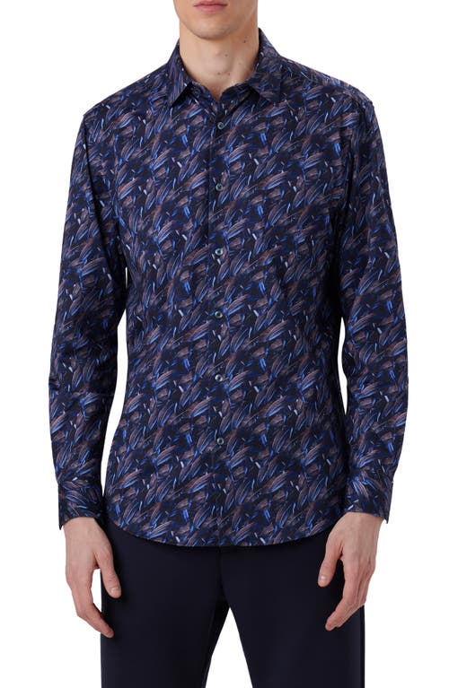 Bugatchi James OoohCotton® Abstract Print Button-Up Shirt in Orchid 