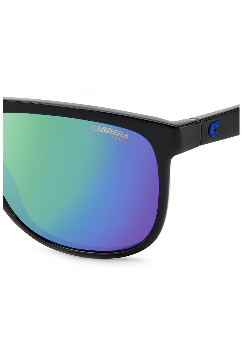 8059/S 58mm Mirrored Rectangle Sunglasses, Alternate, color, BLACK BLUE