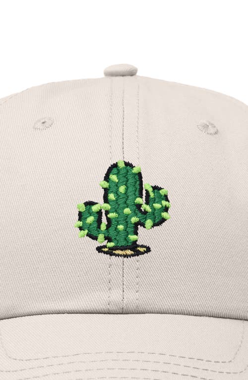 Dalix Cactus Embroidered Low Crown Cap In Beige