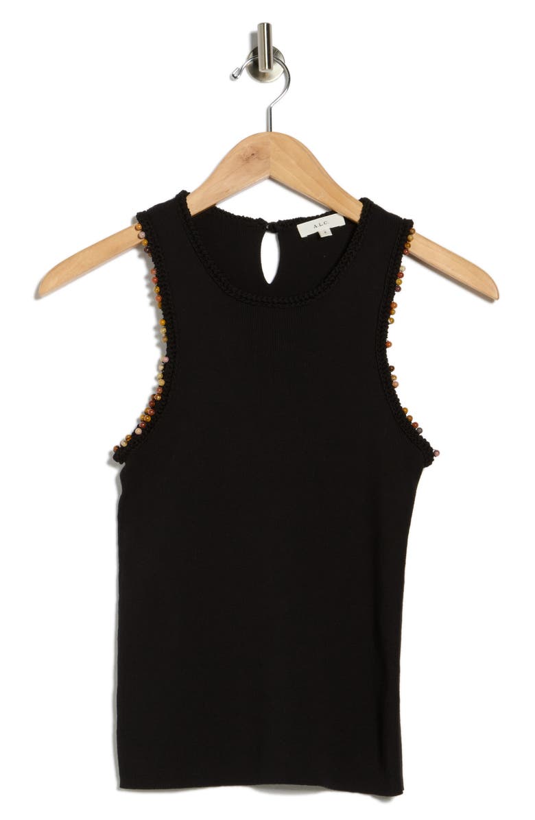 A.L.C. Nelly Beaded Top, Main, color, Black