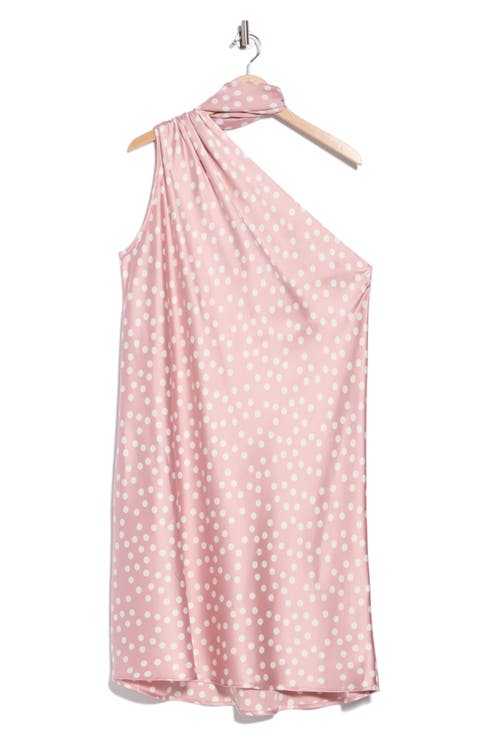 One-Shoulder Polka Dot Dress