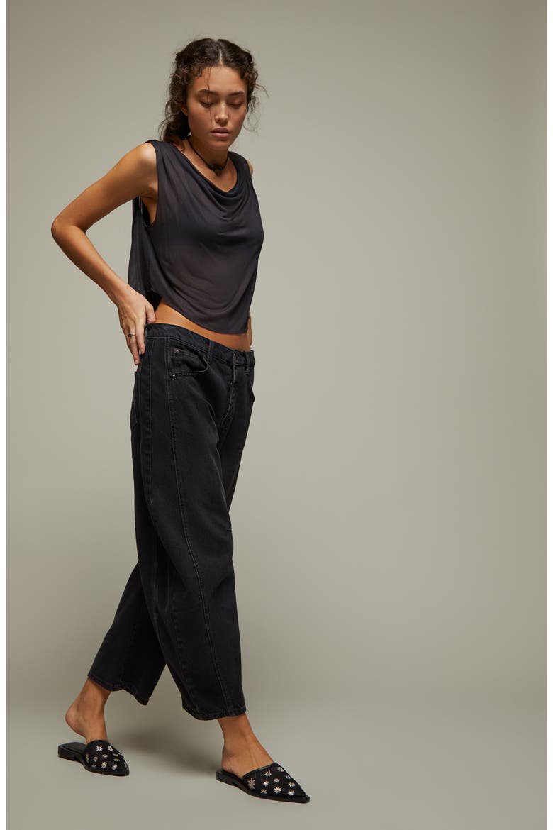 Good Luck Mid Rise Barrel Leg Jeans, Alternate, color, SOUNDWAVE