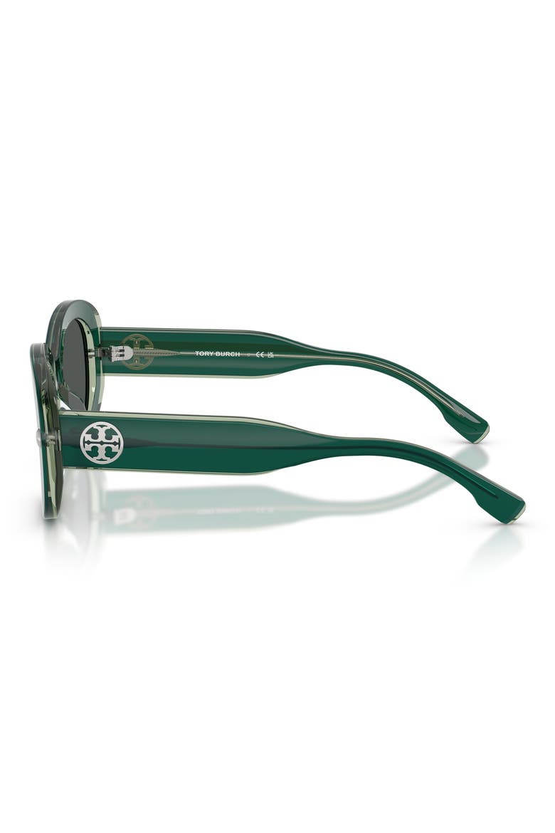 52mm Oval Sunglasses, Alternate, color, DARK GREEN/TRANSPARENT SAGE / DARK GREY