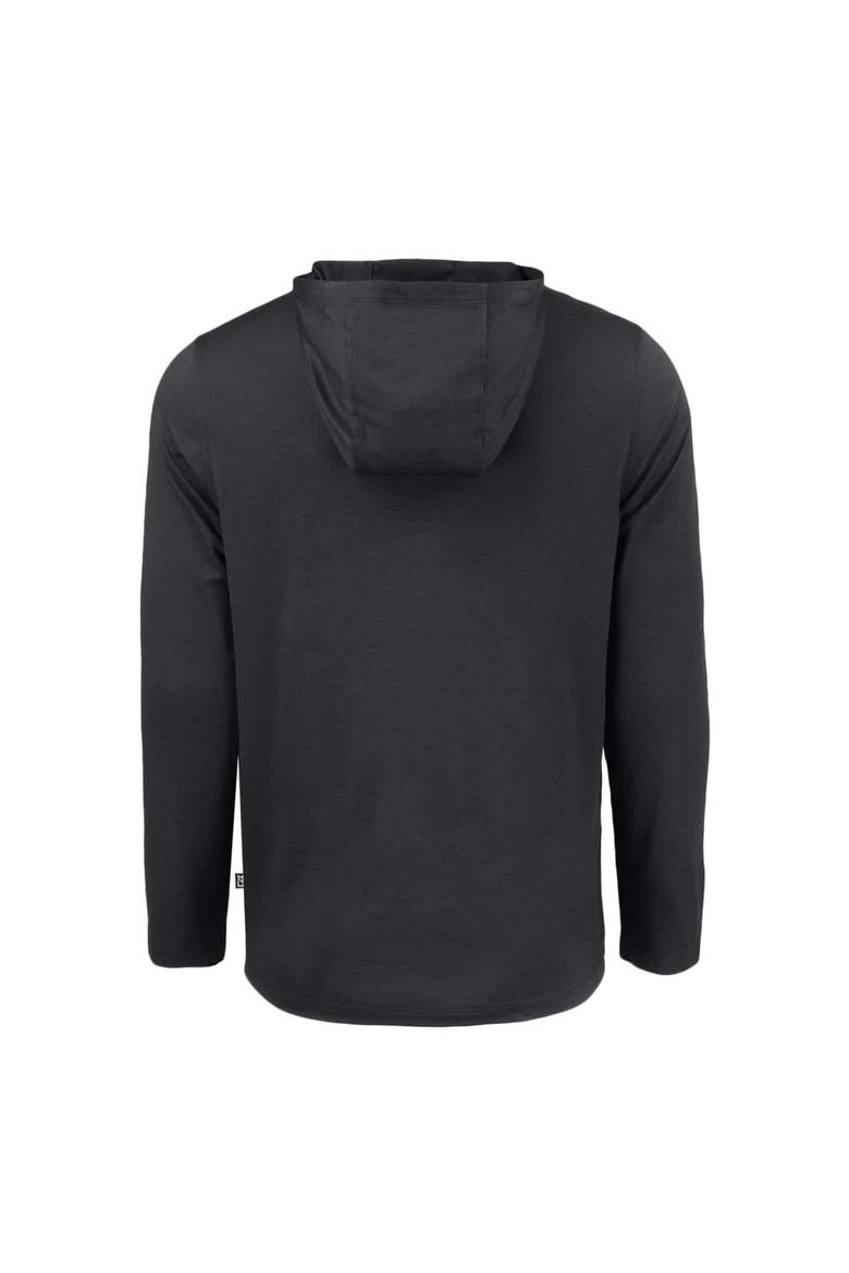 Men's Cutter & Buck Black New York Jets Monochromatic Logo Coastline Epic Comfort Eco Recycled Long Sleeve Hoodie T-Shirt, Alternate, color, Black