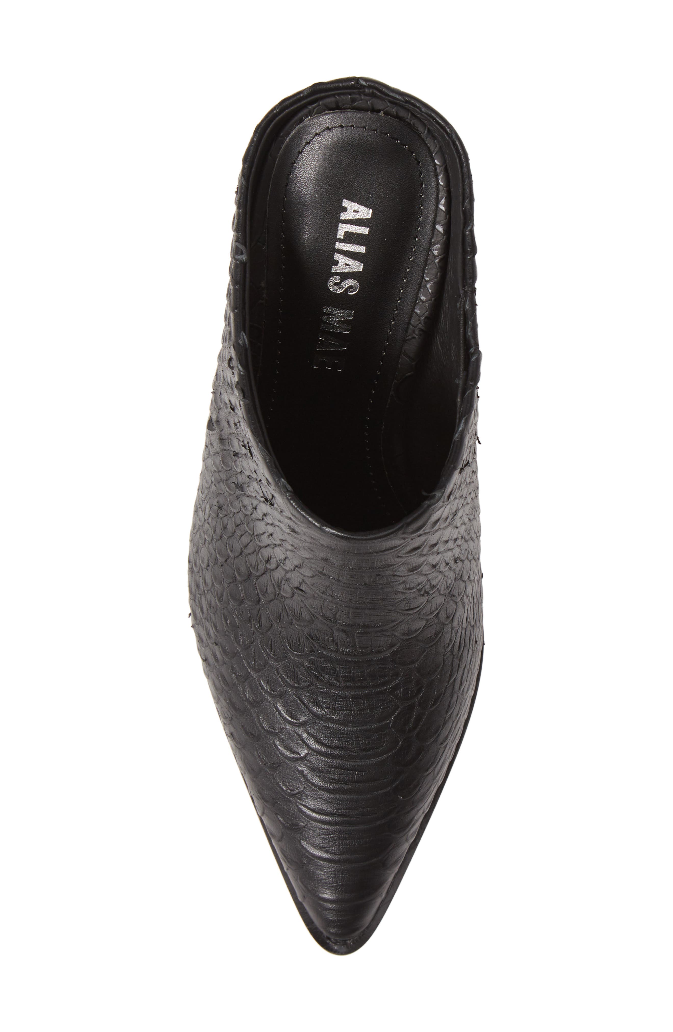 Rue Mule, Alternate, color, BLACK SNAKE PRINT LEATHER