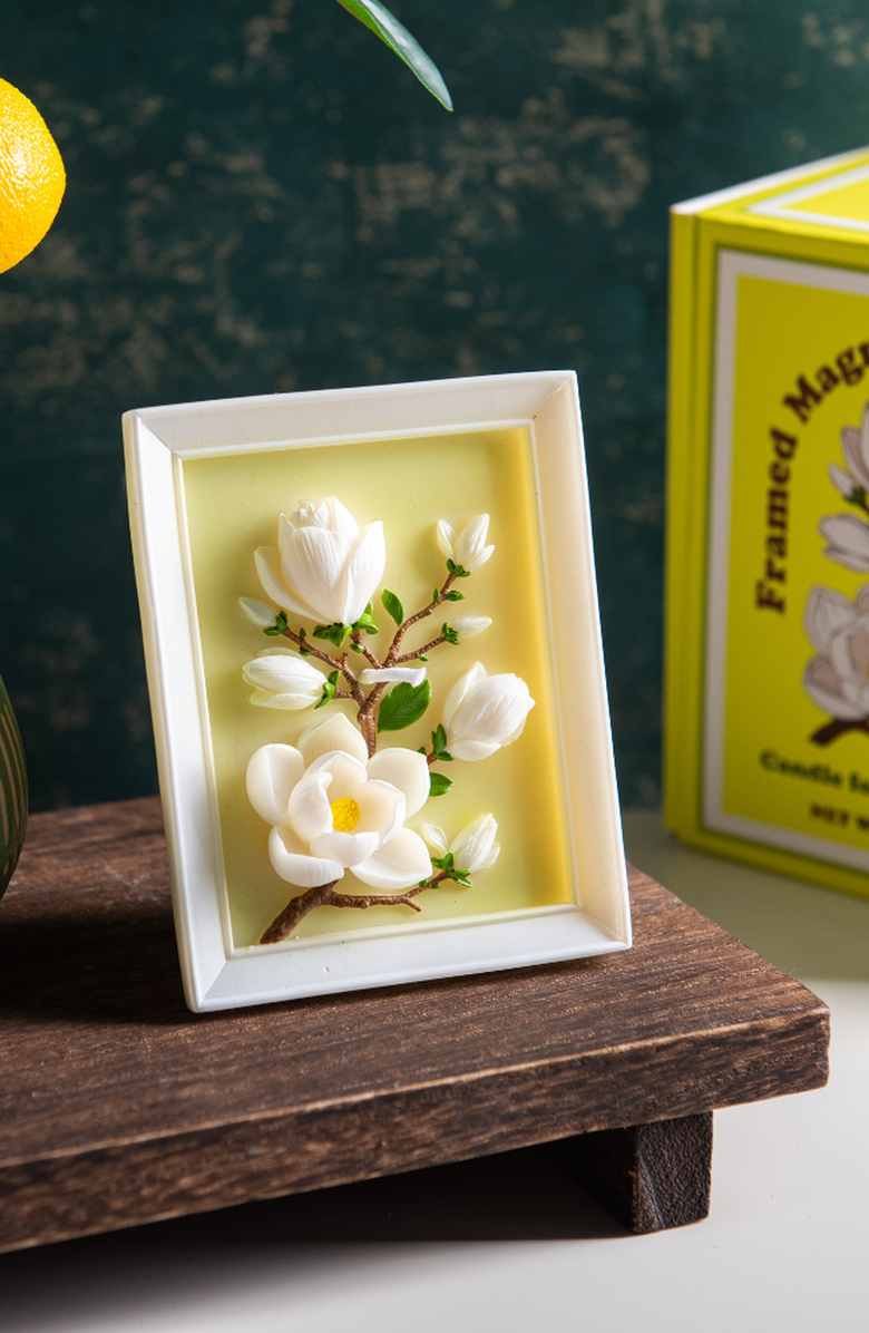 Southlake gifts Framed Magnolia Bloom Candle, Alternate, color, Magnolia Bloom