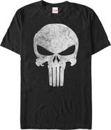 Marvel Men's Marvel Punisher Distressed Skull Logo  Graphic T-Shirt