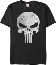 Marvel Men's Marvel Punisher Distressed Skull Logo Graphic T-Shirt