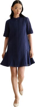 HOBBS LONDON Jasmine Short Sleeve Flared Mini Dress