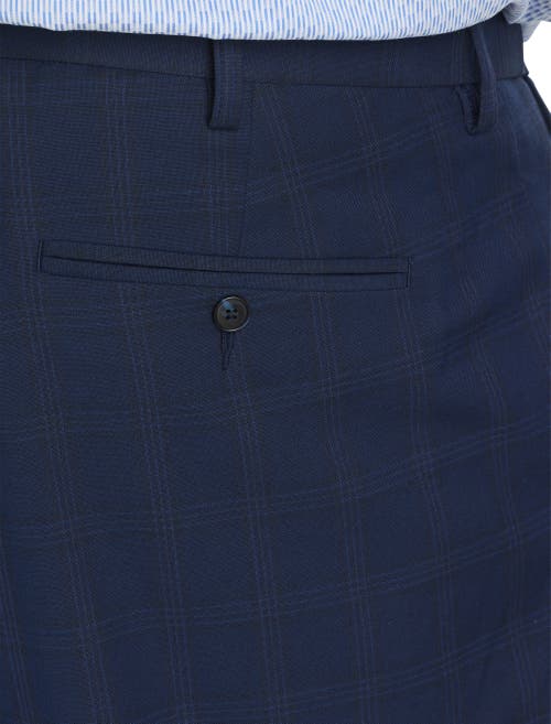 Oak Hill By Dxl Big & Tall Windowpane Suit Pants In Blue
