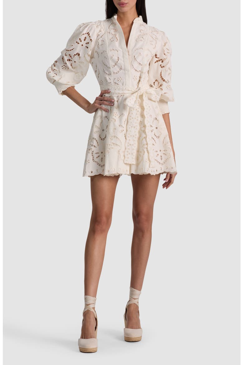 let me be long-sleeve embroidered mini dress Alice + Olivia Lucy Mini Shirt Dress, Size 6