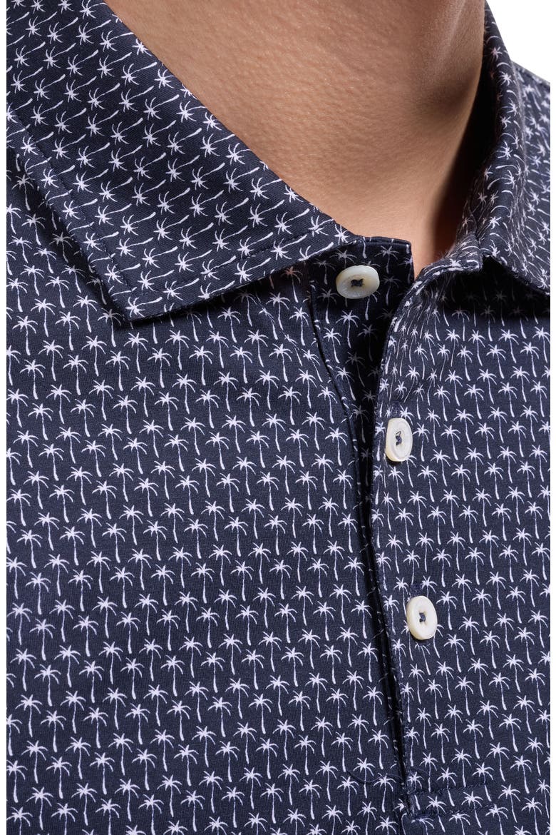 Victor OoohCotton® Palm Tree Print Polo, Alternate, color, NAVY