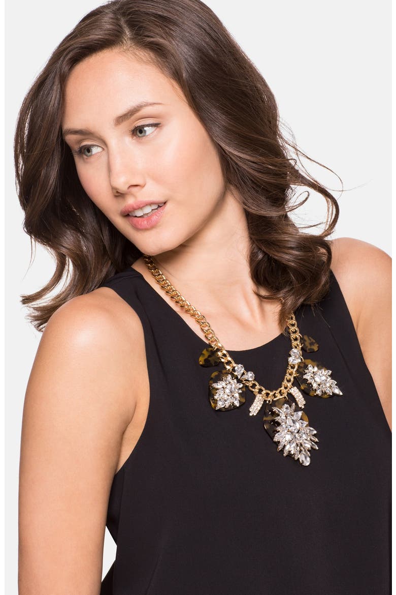 'Constellation' Frontal Necklace, Alternate, color, TORTOISE/ CLEAR/ GOLD
