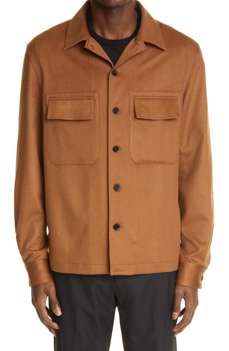 ZEGNA Cashmere Shirt Jacket, Main, color,