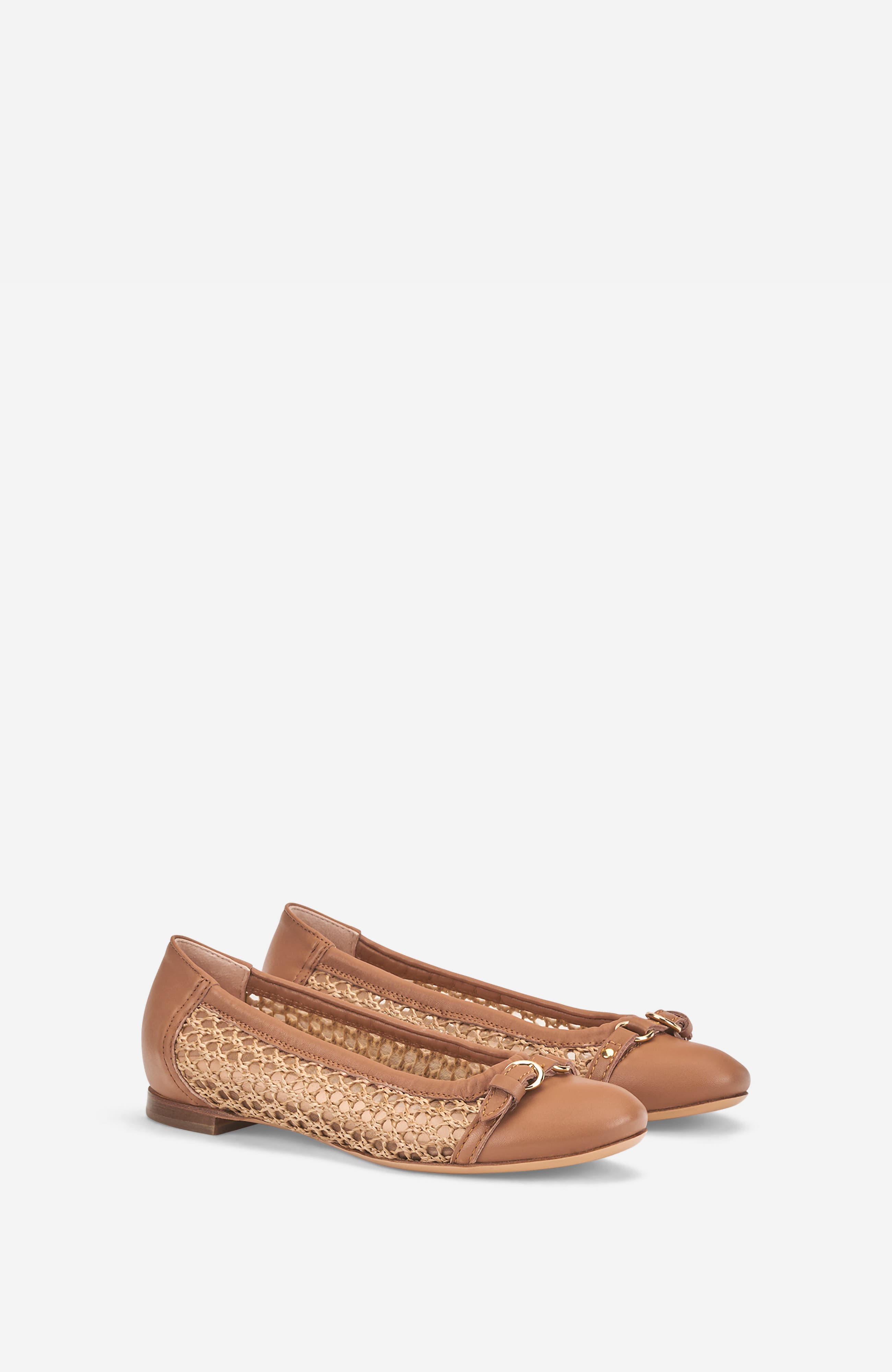 Monia Cap Toe Ballet Flat, Alternate, color, Cocoa Fabric