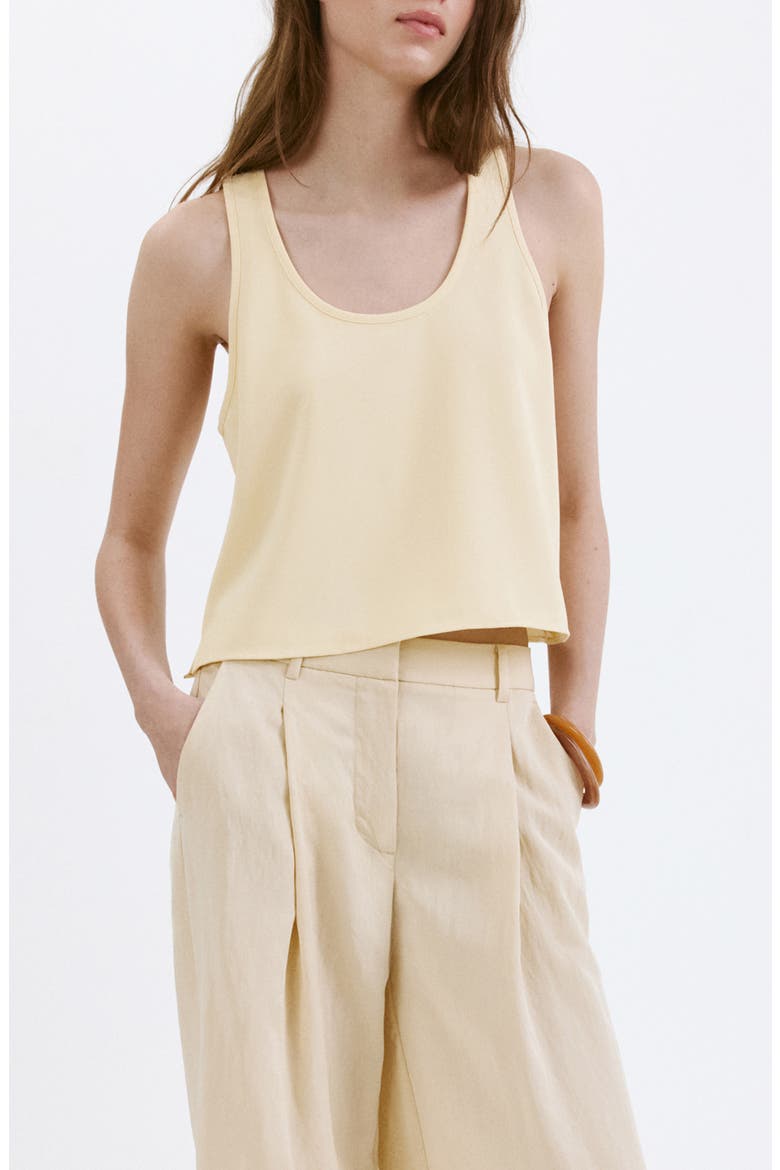Flowy Cropped Top, Main, color, PASTEL YELLOW