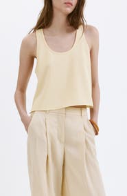 MANGO Flowy Cropped Top