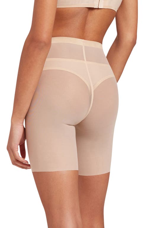 Wolford Cotton Contour Control Shaping Shorts In Brown