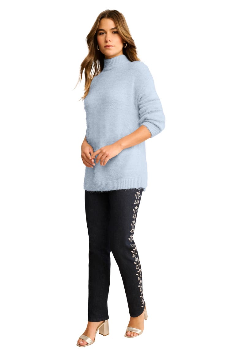 Eyelash Mockneck Sweater, Main, color, PEARL GREY
