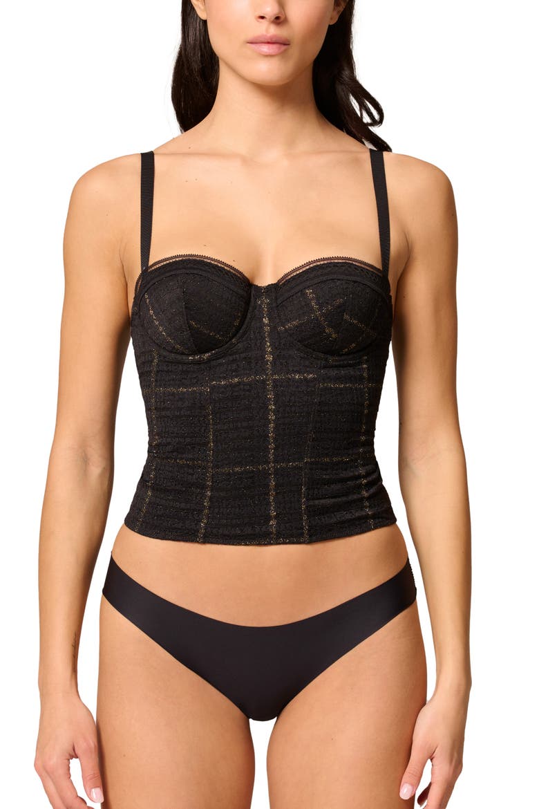 Desire Underwire Lace Bustier, Alternate, color, BLACK