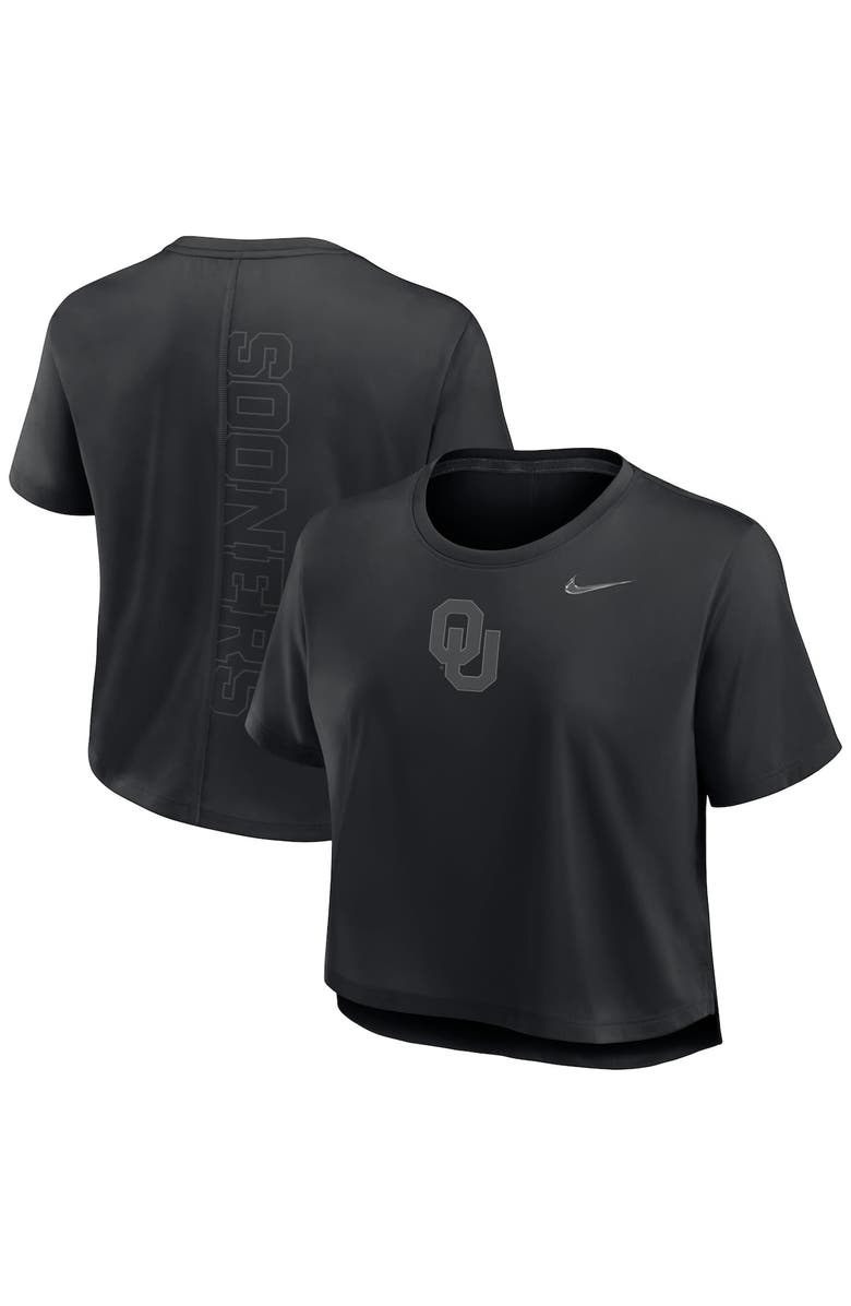Nike Women's Nike Black Oklahoma Sooners Performance Cropped T-Shirt, Alternate, color, Black