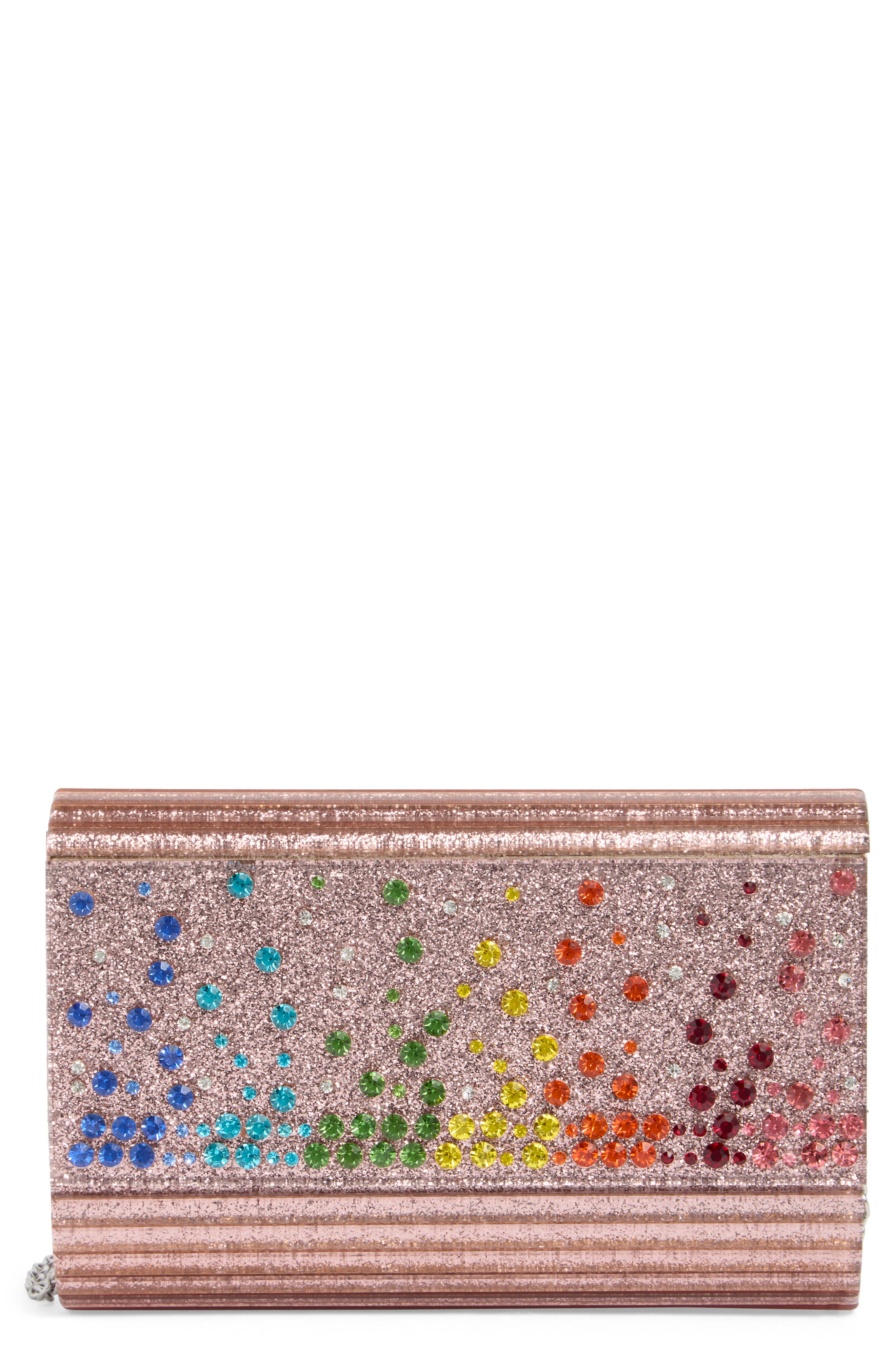 Kurt Geiger London Party Glitter Envelope Clutch, Main, color, 