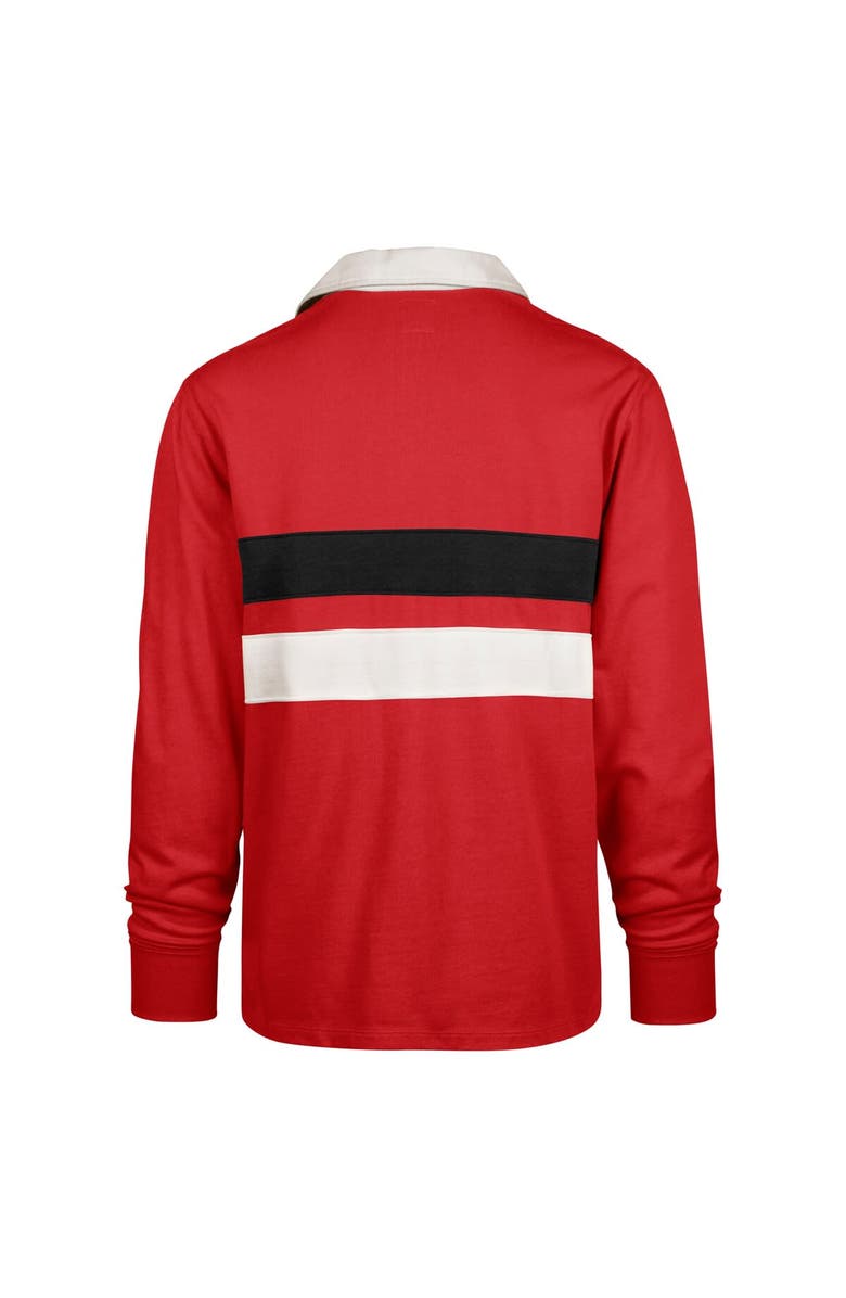 '47 Men's '47 Red Wisconsin Badgers Clubhouse Knox Thames Long Sleeve Rugby Polo, Alternate, color, Red