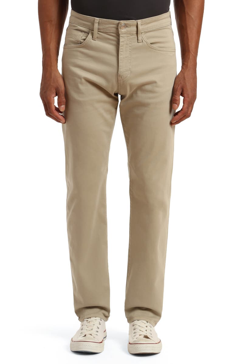 Mavi Jeans Marcus Stretch Cotton Twill Slim Straight Leg Pants, Main, color, British Khaki Twill