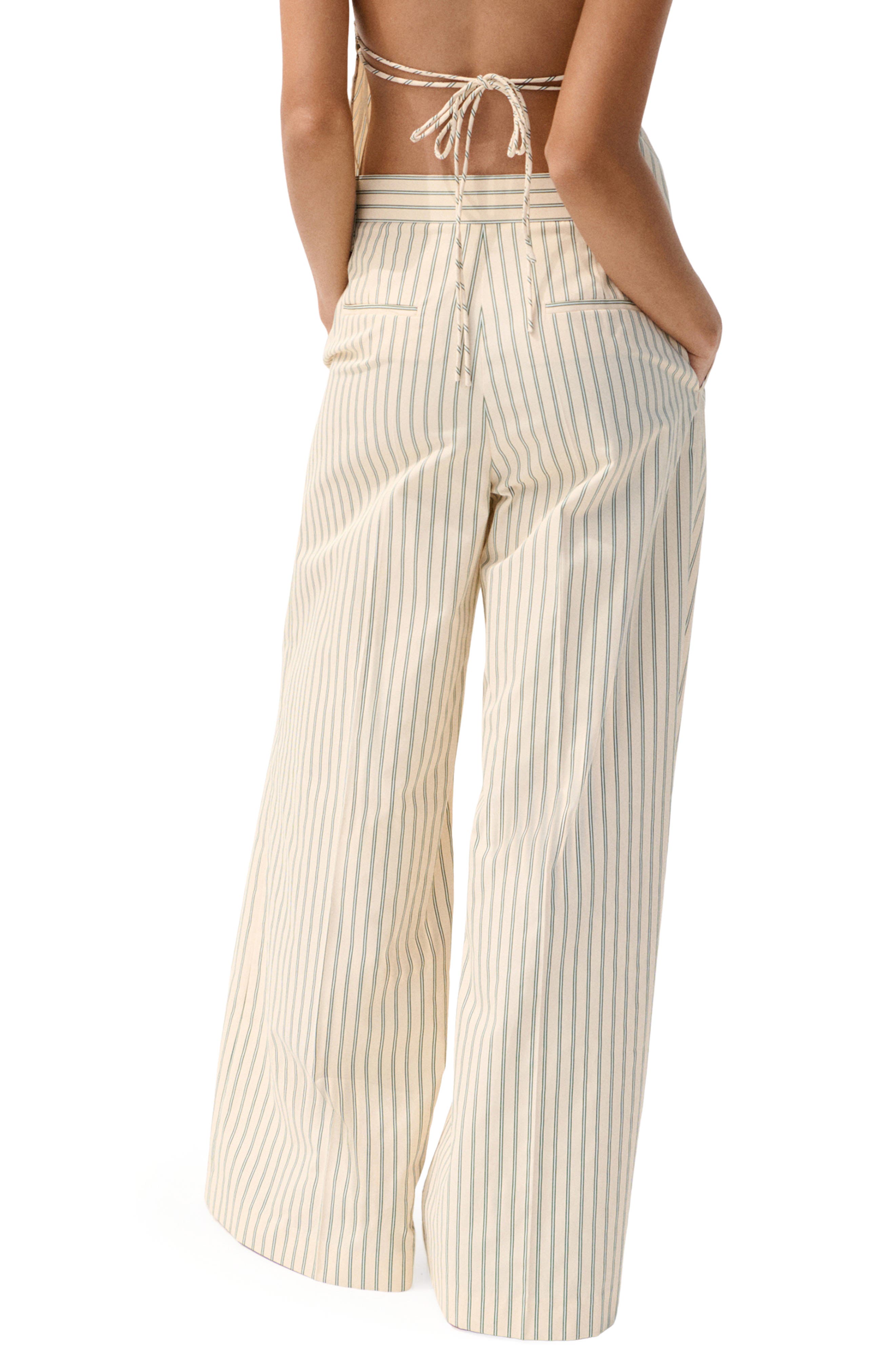 MANGO Stripe Pleat Straight Leg Pants — фото 2