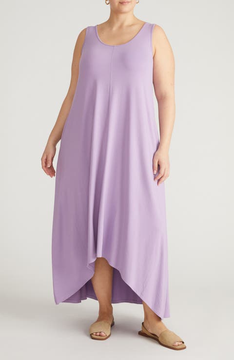 Athena Divine Sleeveless Jersey High-Low Maxi Dress (Plus)