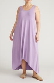Universal Standard Athena Divine Sleeveless Jersey High-Low Maxi Dress