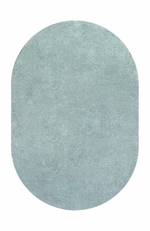 Haze Solid Low-Pile Oval Area Rug