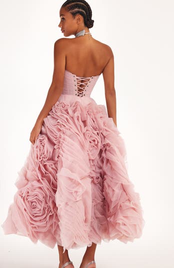 Dramatically Flowered Tulle Dress