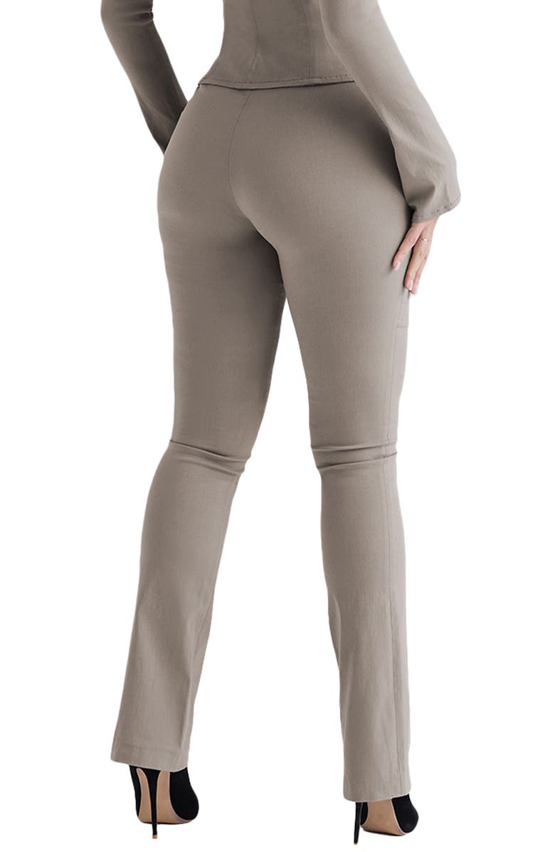 HOUSE OF CB Laurel High Waist Stretch Trousers, Alternate, color, Grey