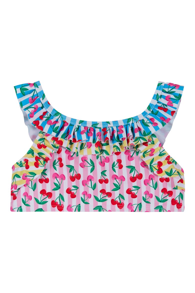 Floral Two-Piece Bikini Swimsuit & Headband Set, Alternate, color, PURPLE MIX