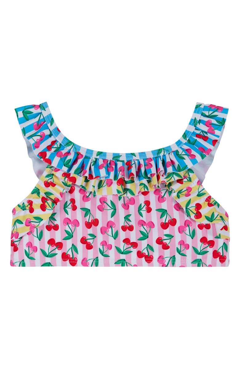 Andy & Evan Floral Two-Piece Bikini Swimsuit & Headband Set, Alternate, color, Purple Mix