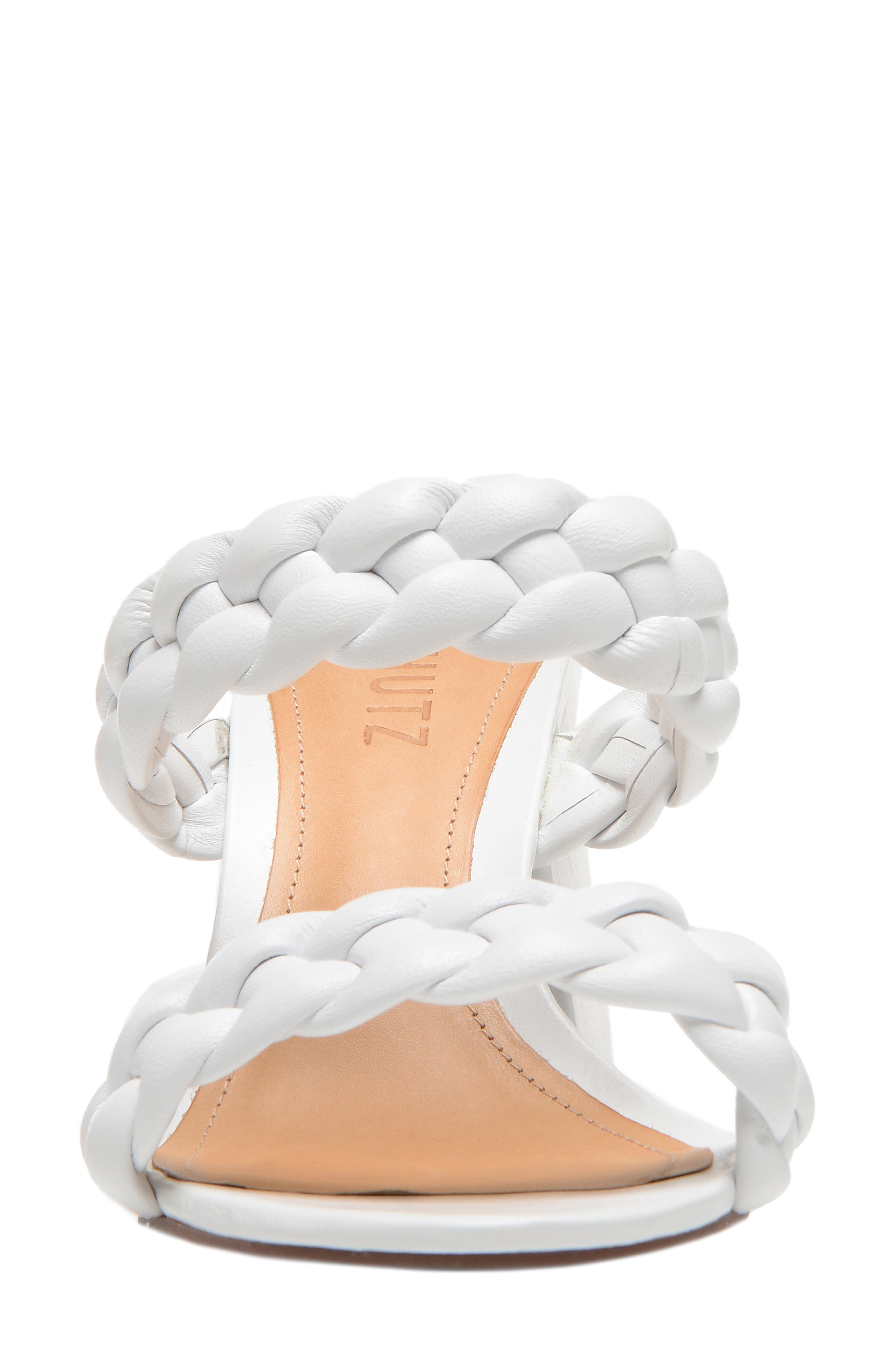 Elida Block Heel Slide Sandal, Alternate, color, WHITE