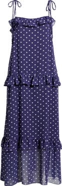 Julia Jordan Polka Dot Tiered Maxi Dress