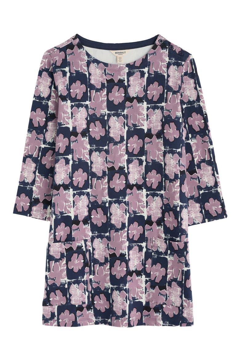 Tall Waves Cotton Blend Jersey Tunic, Alternate, color, MONOPRINT FLORAL MARITIME