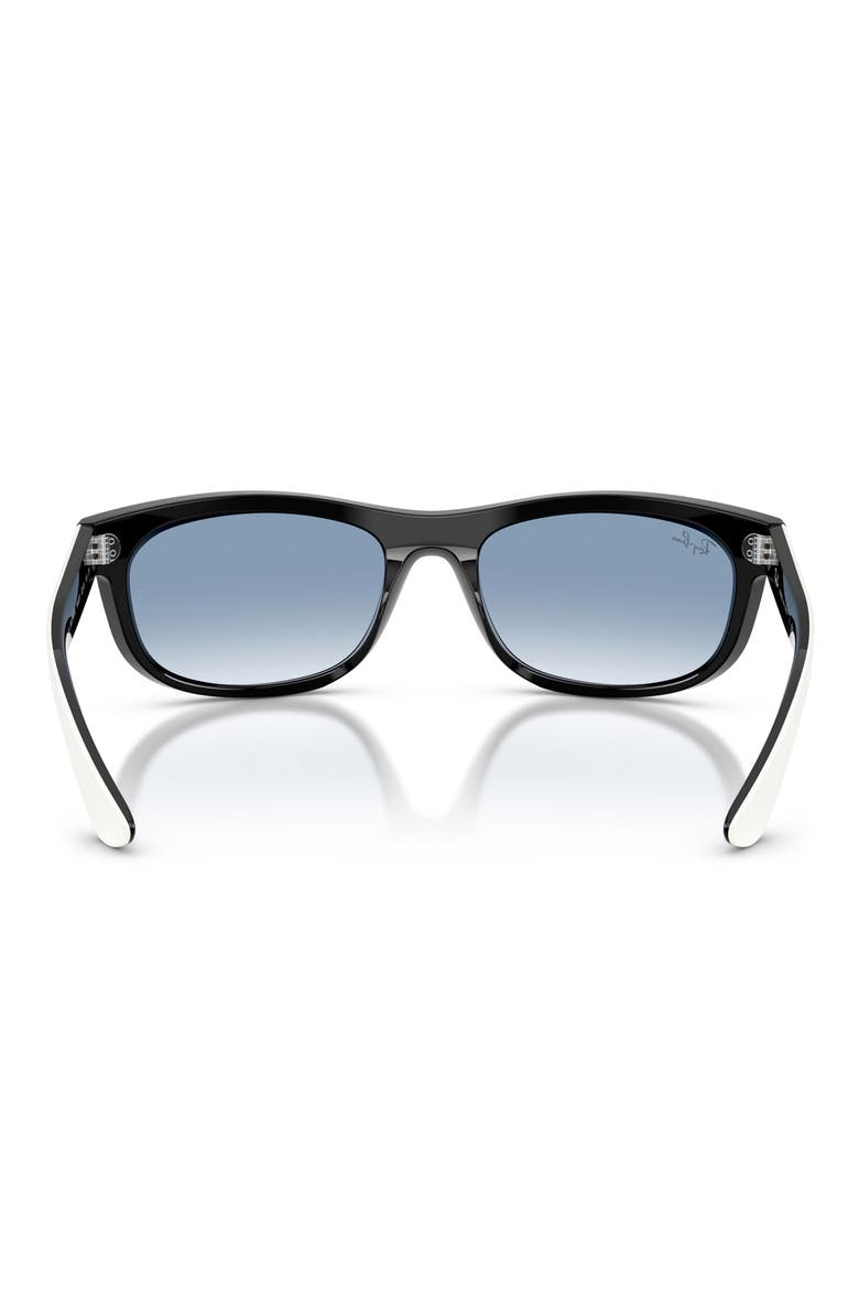 62mm Balorama Gradient Rectangle Sunglasses, Alternate, color, WHITE ON BLACK / CLEAR