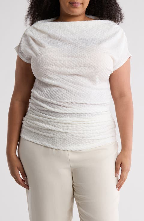 Asymmetric Ruched Top (Plus)