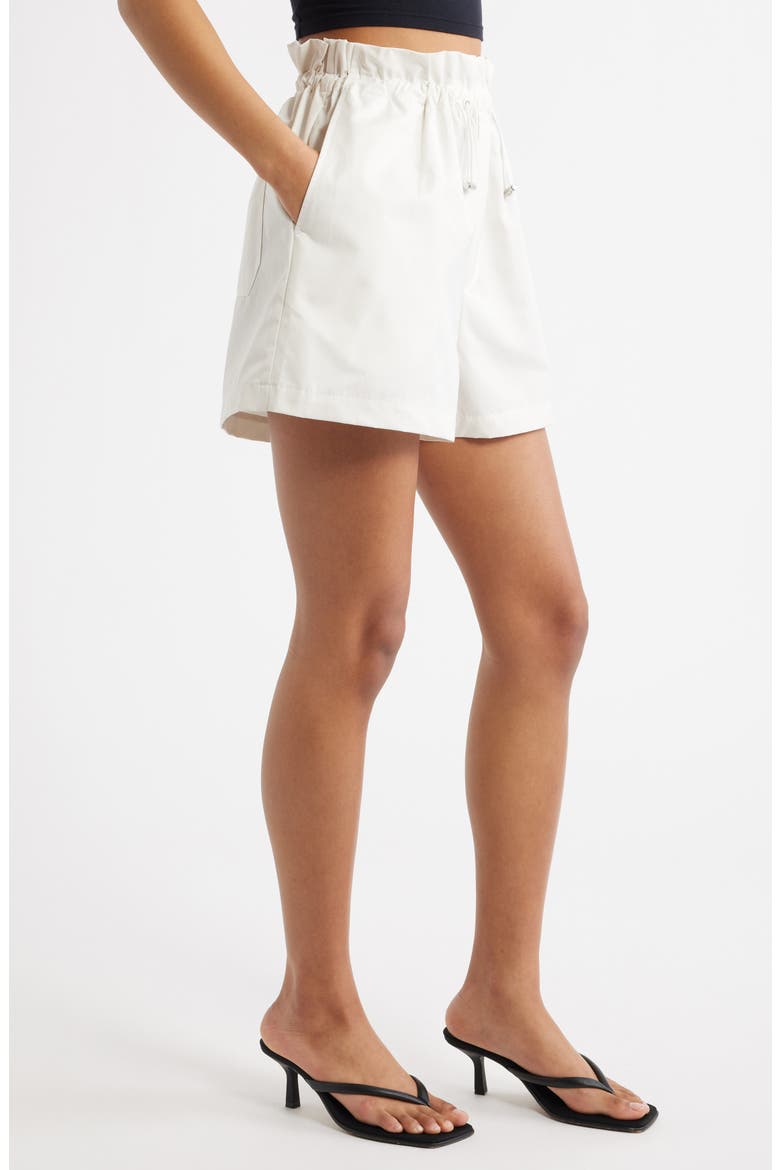 Lydia Toggle Waist Cotton Blend Shorts, Alternate, color, CHALK WHITE CREAMY WHITE
