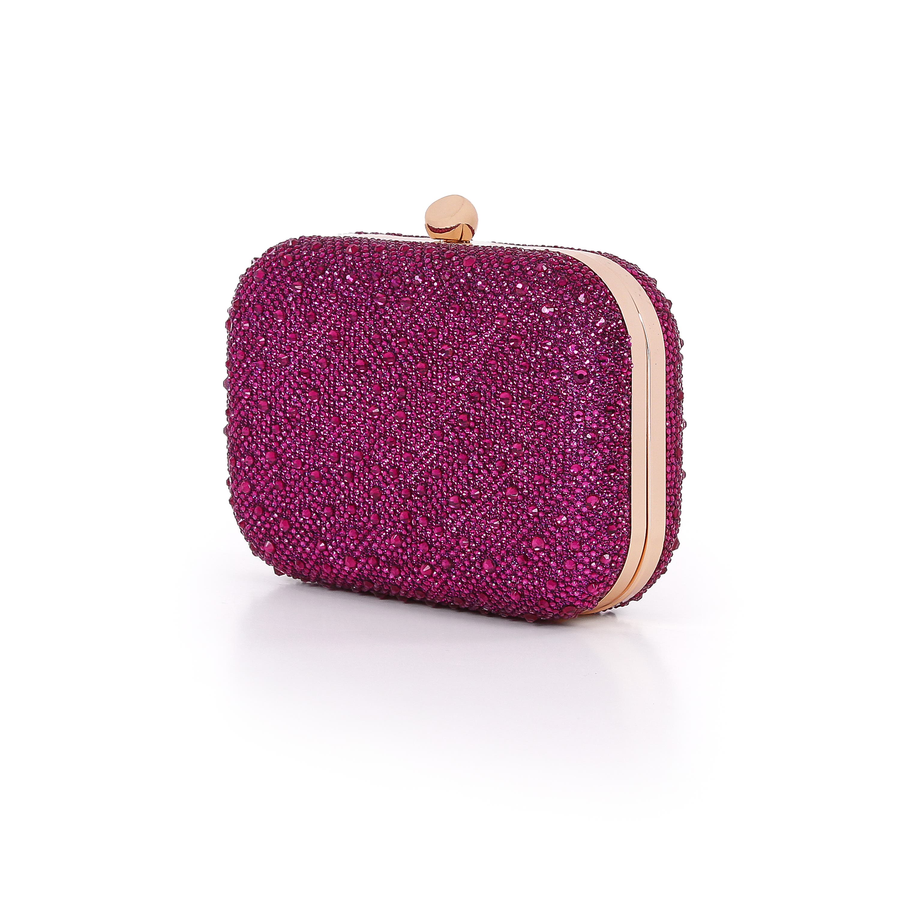 Celest Crystal Mini Minaudiere Clutch, Alternate, color, Fuchsia