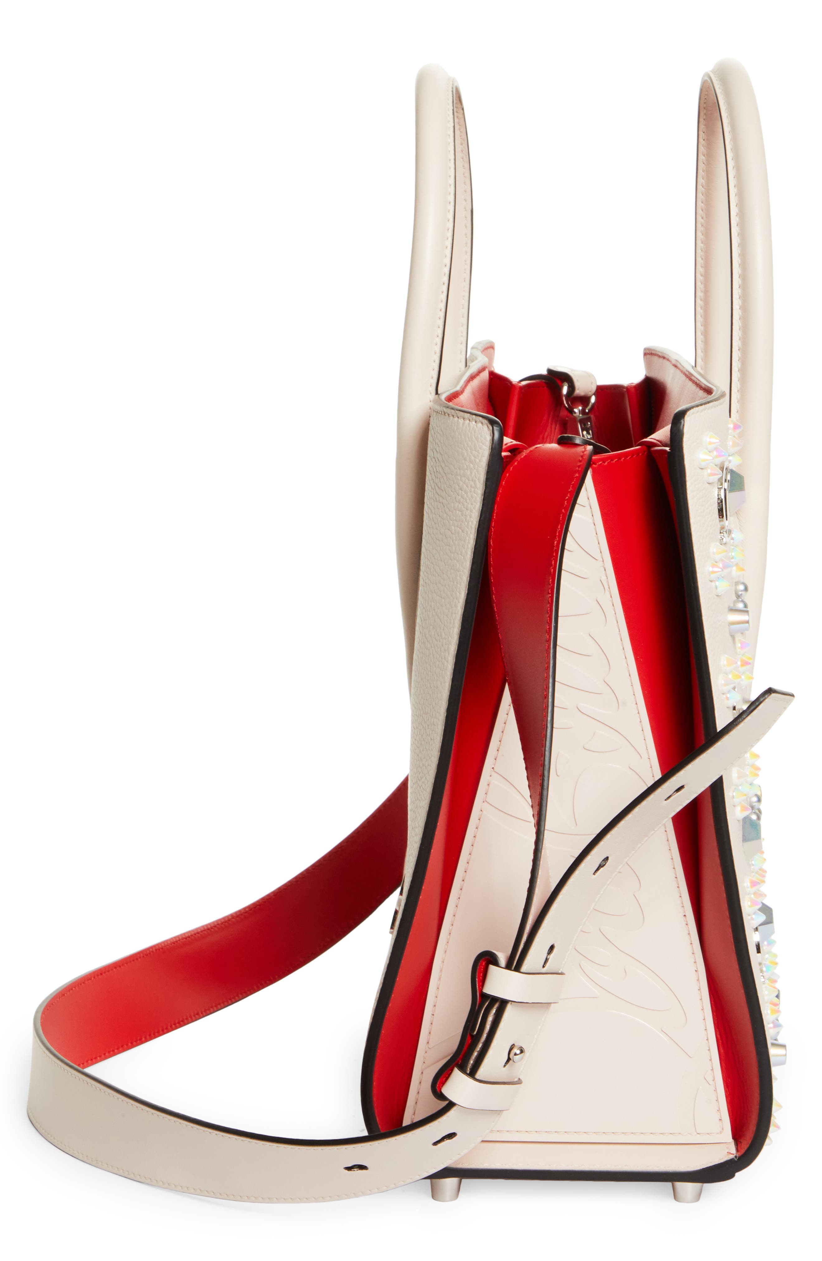 Medium Paloma Studded Leather Satchel, Alternate, color, F609 LECHE/MULTI