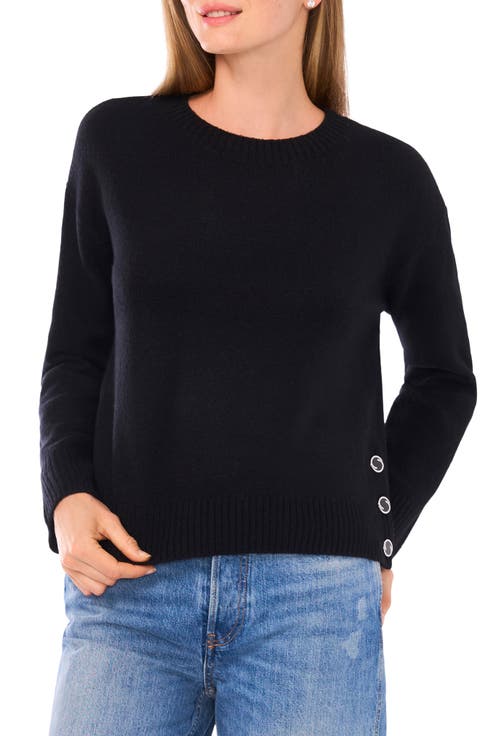 Button Trim Sweater