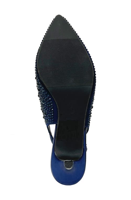 Lady Couture Onyx Rhinestone Slingback Pump In Blue