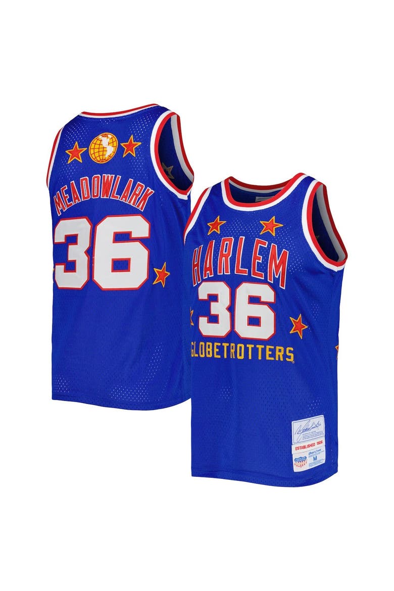 Men's Rings & Crwns Meadowlark Lemon Royal Harlem Globetrotters Swingman Jersey, Main, color, Royal