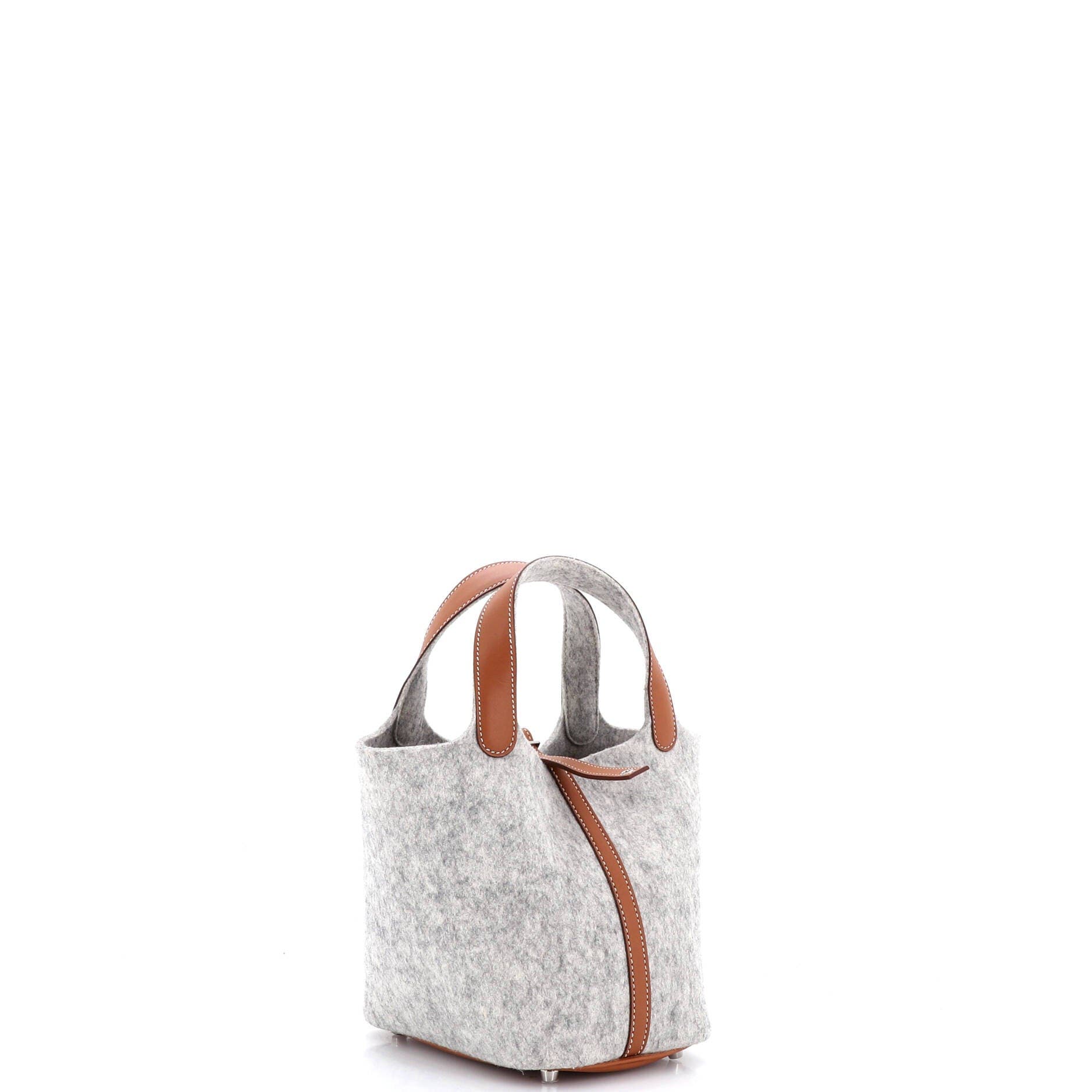 Pre-Owned Hermes Picotin Lock Bag Felt with Leather PM, Alternate, color, Gris Clair