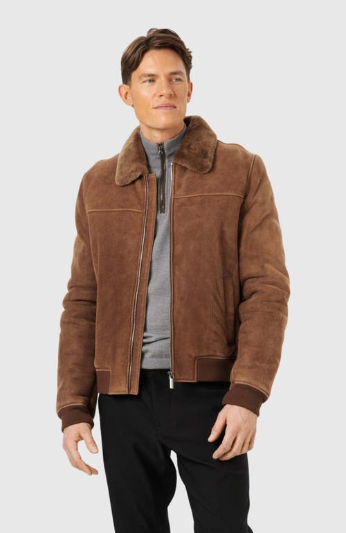Gorski Merino Shearling Lamb Bomber Jacket In Burgundy