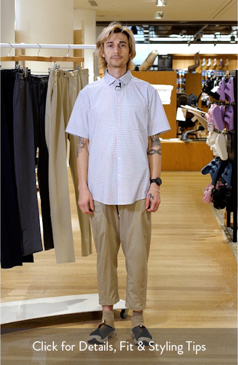 Leeward Trim Fit Neat Short Sleeve Button-Up Shirt, sales video thumbnail